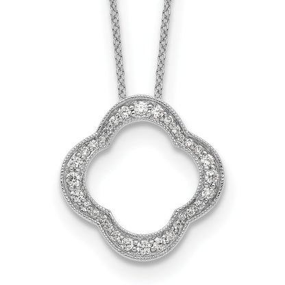 True Origin Lab Grown Diamond VS+ F+ 18 in Complete Quatrefoil Floral Necklace