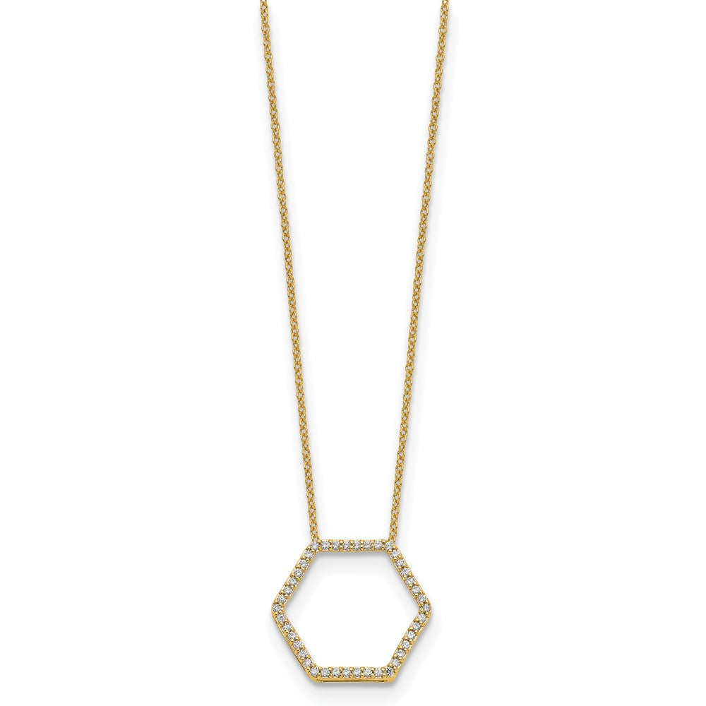 True Origin Lab Grown Diamond VS+ F+ 18 in Complete Hexagon Necklace