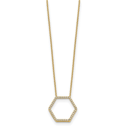 True Origin Lab Grown Diamond VS+ F+ 18 in Complete Hexagon Necklace