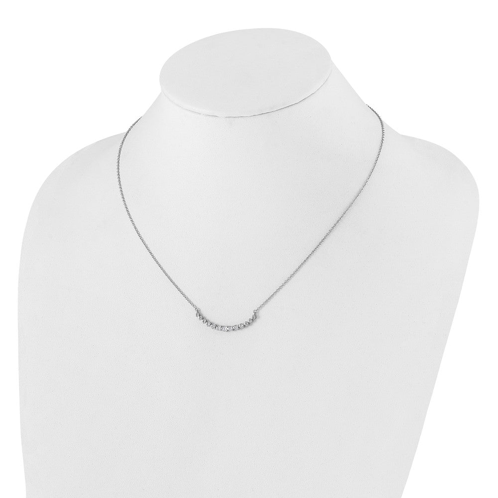 True Origin Lab Grown Diamond VS+ F+ 18 in Complete Graduated Curved Bar Necklace
