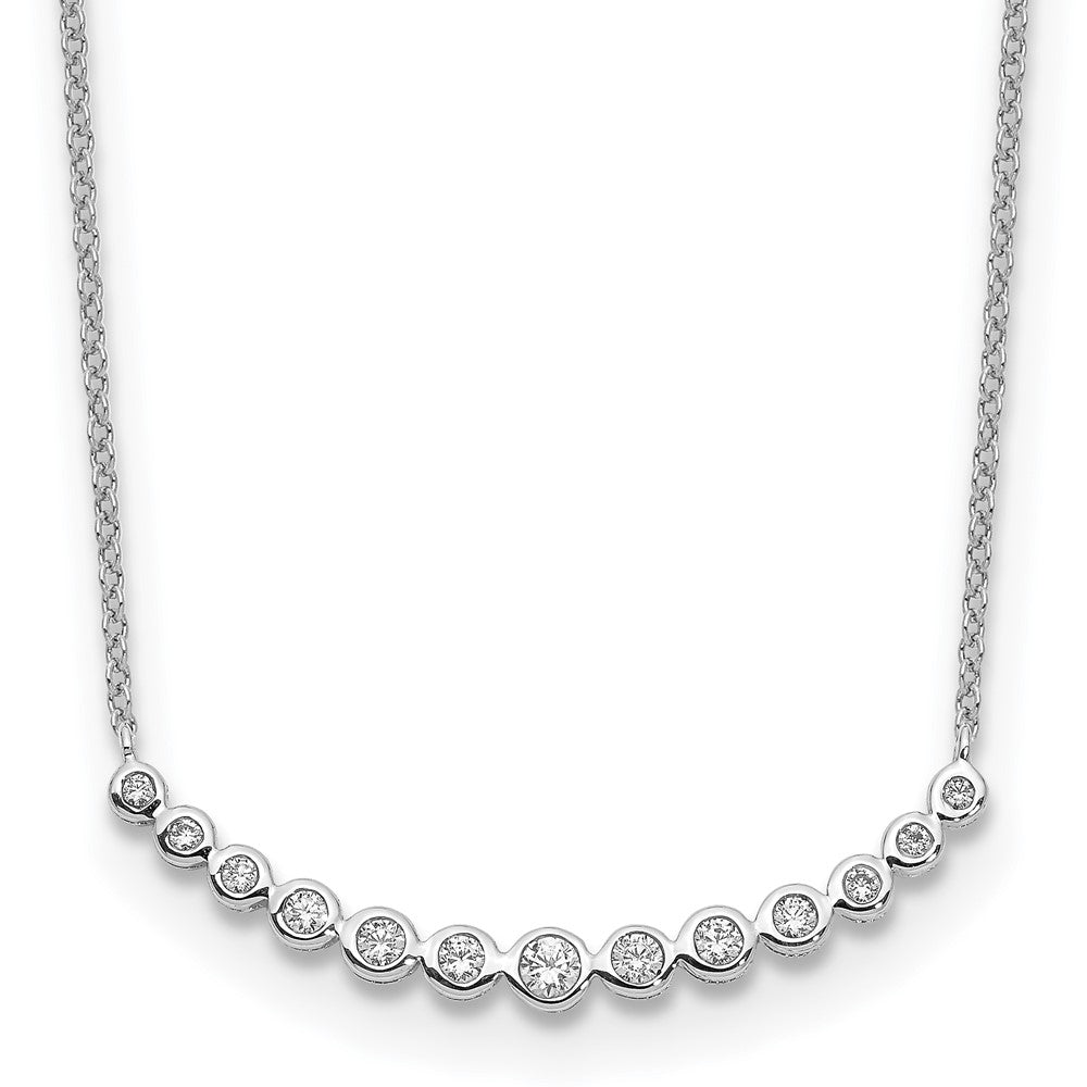 True Origin Lab Grown Diamond VS+ F+ 18 in Complete Graduated Curved Bar Necklace