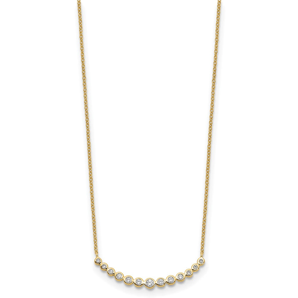 True Origin Lab Grown Diamond VS+ F+ 18 in Complete Graduated Curved Bar Necklace