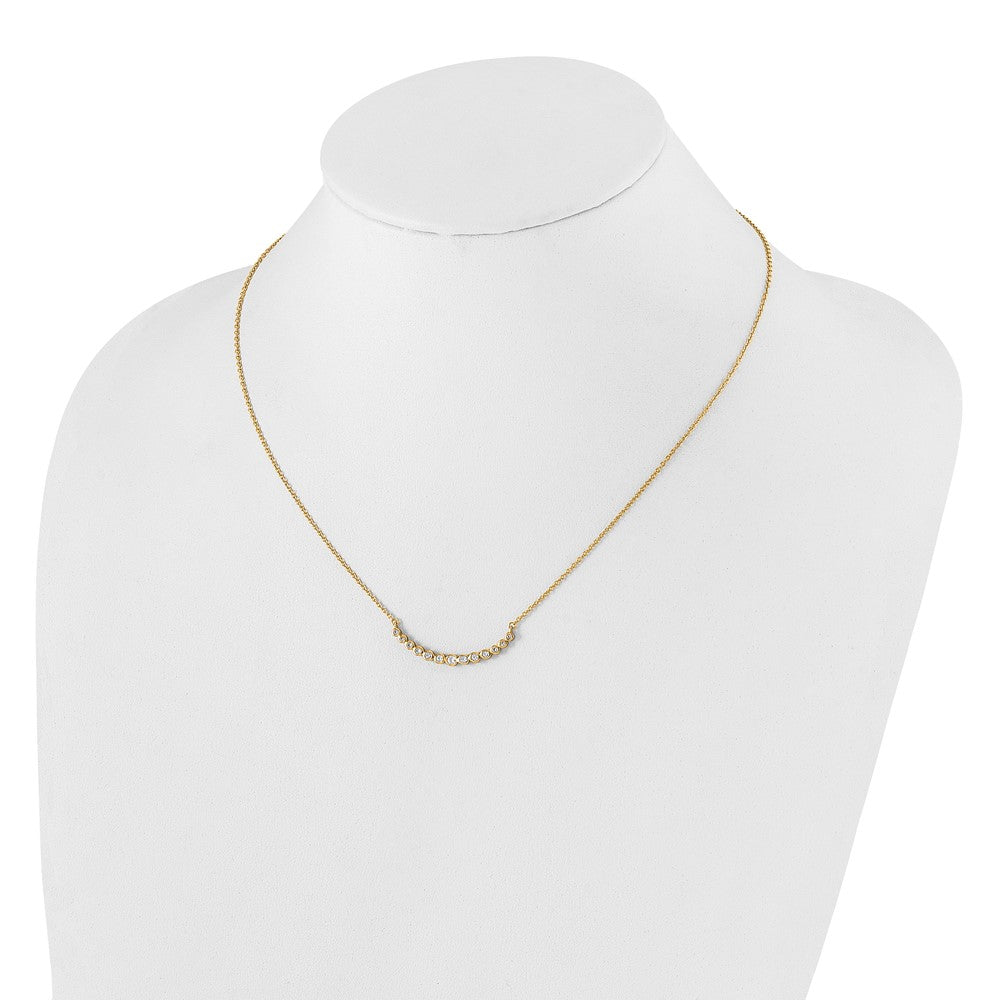 True Origin Lab Grown Diamond VS+ F+ 18 in Complete Graduated Curved Bar Necklace