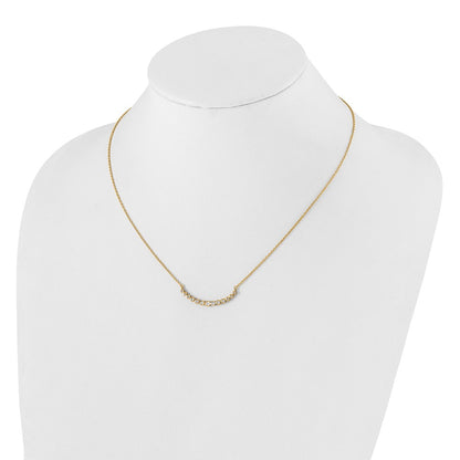 True Origin Lab Grown Diamond VS+ F+ 18 in Complete Graduated Curved Bar Necklace