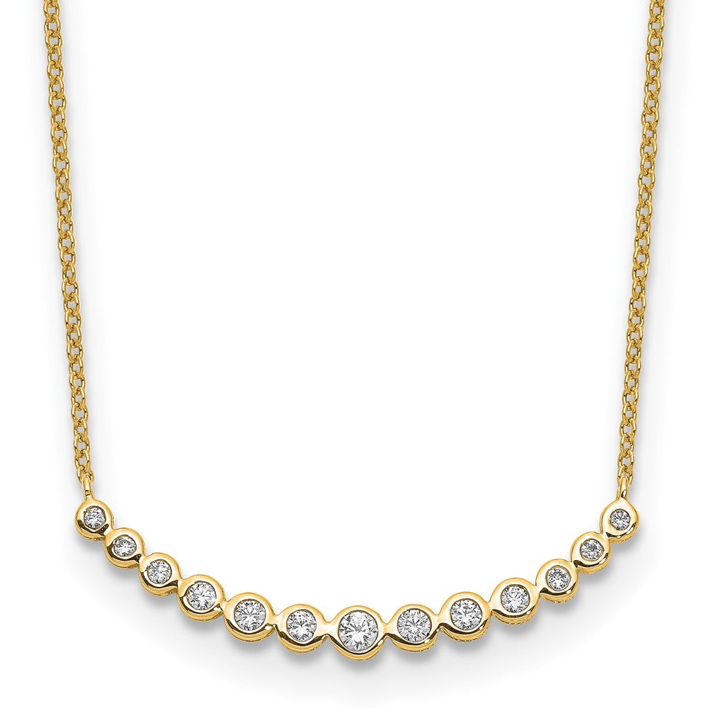 True Origin Lab Grown Diamond VS+ F+ 18 in Complete Graduated Curved Bar Necklace