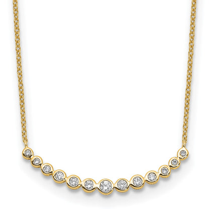 True Origin Lab Grown Diamond VS+ F+ 18 in Complete Graduated Curved Bar Necklace