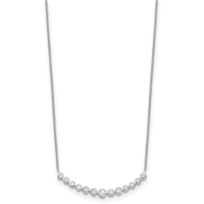True Origin Lab Grown Diamond VS+ F+ 18 in Complete Graduated Curved Bar Necklace