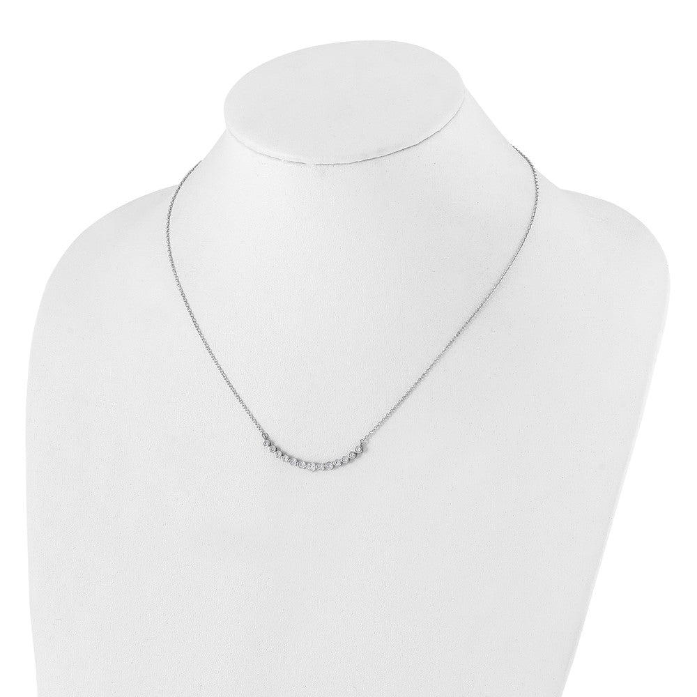True Origin Lab Grown Diamond VS+ F+ 18 in Complete Graduated Curved Bar Necklace
