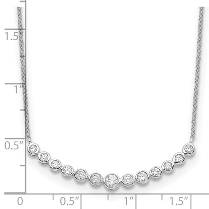 True Origin Lab Grown Diamond VS+ F+ 18 in Complete Graduated Curved Bar Necklace