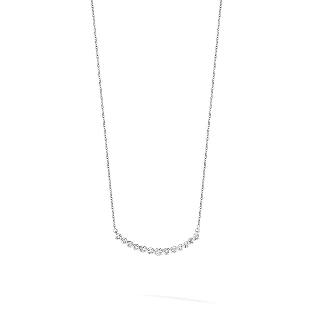True Origin Lab Grown Diamond VS+ F+ 18 in Complete Graduated Curved Bar Necklace