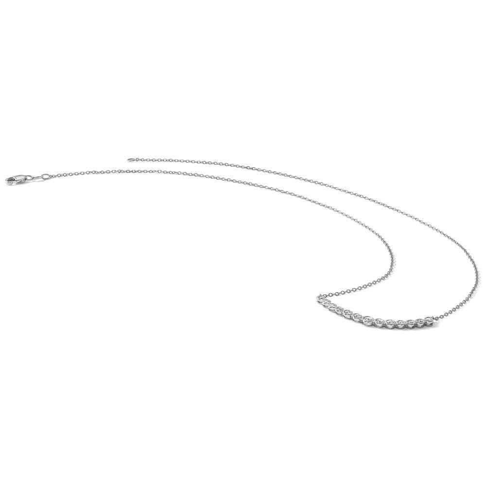 True Origin Lab Grown Diamond VS+ F+ 18 in Complete Graduated Curved Bar Necklace