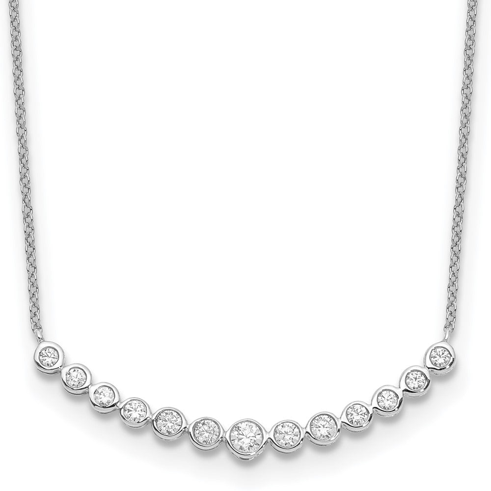 True Origin Lab Grown Diamond VS+ F+ 18 in Complete Graduated Curved Bar Necklace