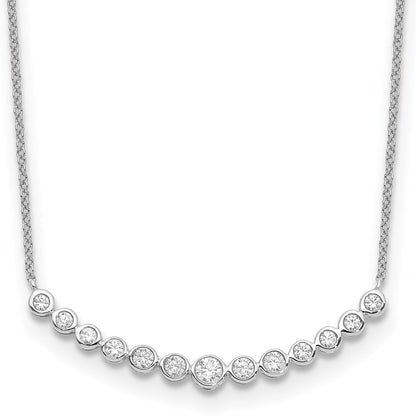 True Origin Lab Grown Diamond VS+ F+ 18 in Complete Graduated Curved Bar Necklace