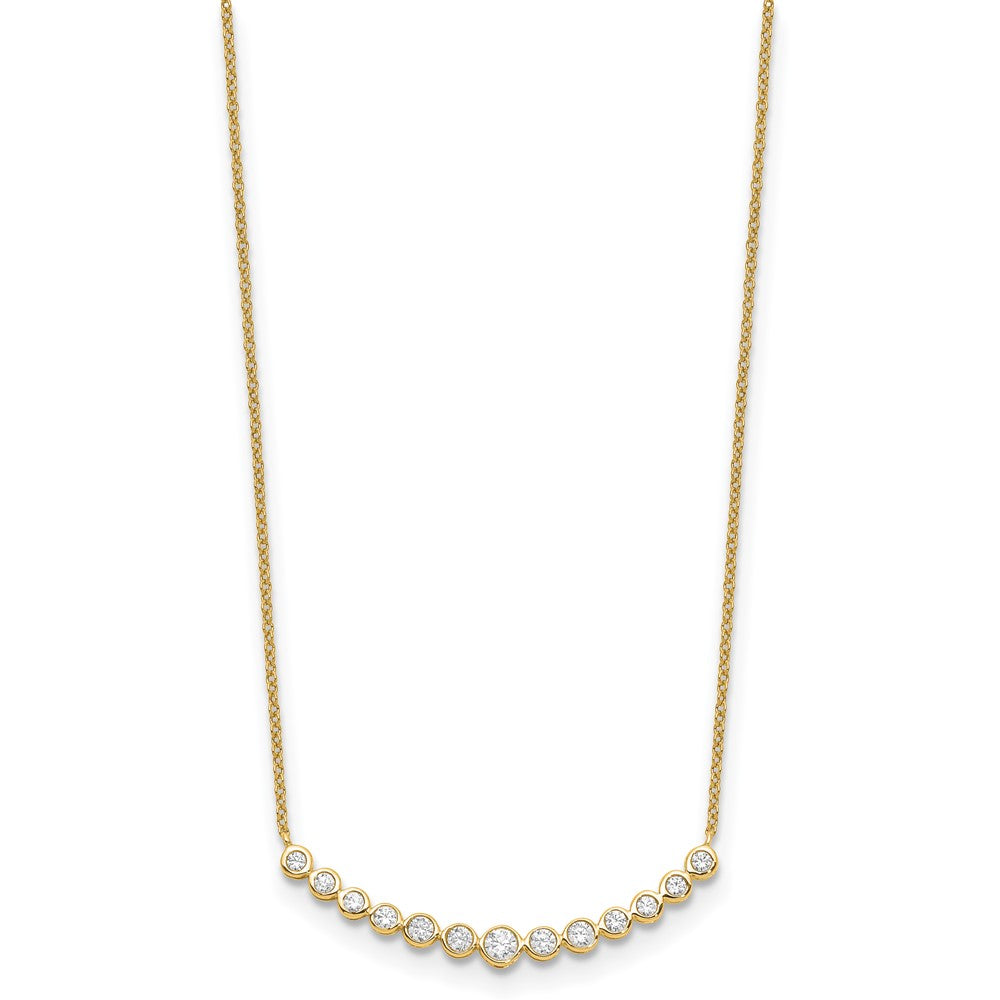 True Origin Lab Grown Diamond VS+ F+ 18 in Complete Graduated Curved Bar Necklace