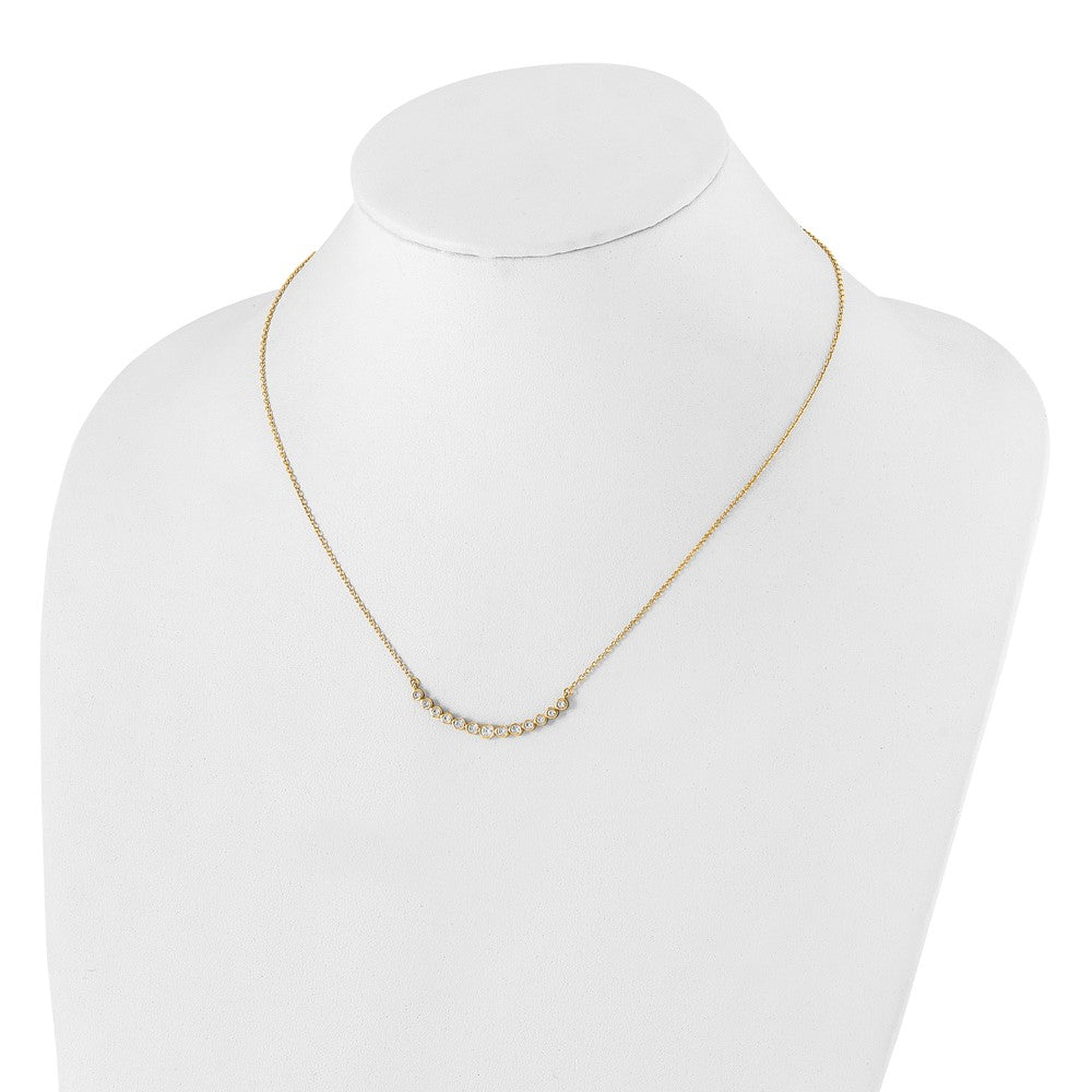 True Origin Lab Grown Diamond VS+ F+ 18 in Complete Graduated Curved Bar Necklace