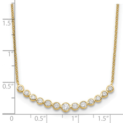 True Origin Lab Grown Diamond VS+ F+ 18 in Complete Graduated Curved Bar Necklace
