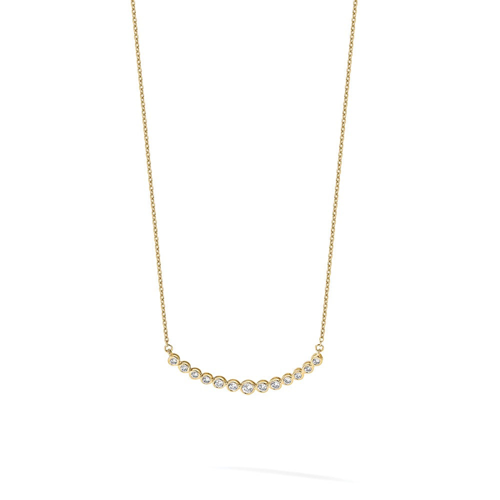 True Origin Lab Grown Diamond VS+ F+ 18 in Complete Graduated Curved Bar Necklace