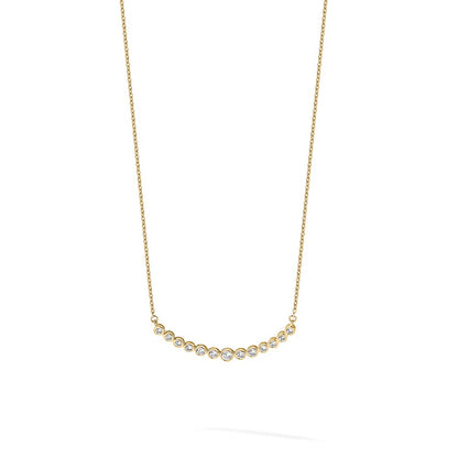 True Origin Lab Grown Diamond VS+ F+ 18 in Complete Graduated Curved Bar Necklace