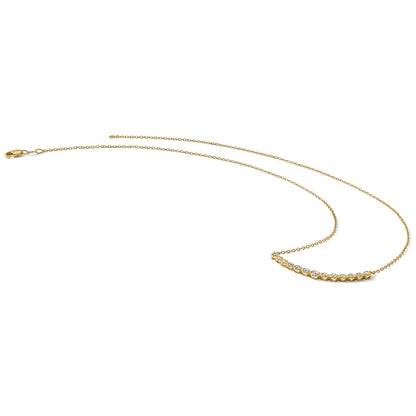 True Origin Lab Grown Diamond VS+ F+ 18 in Complete Graduated Curved Bar Necklace