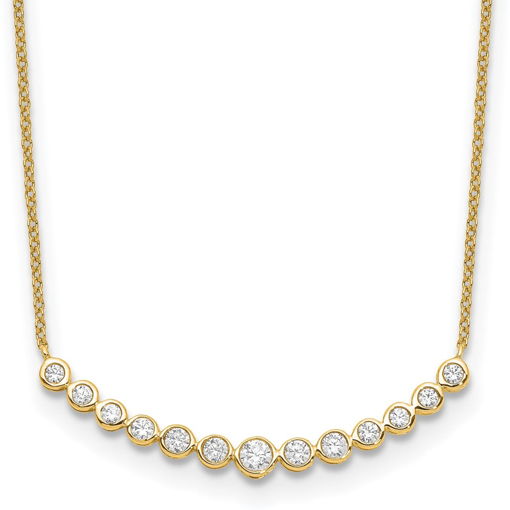 True Origin Lab Grown Diamond VS+ F+ 18 in Complete Graduated Curved Bar Necklace