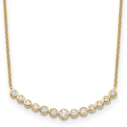 True Origin Lab Grown Diamond VS+ F+ 18 in Complete Graduated Curved Bar Necklace