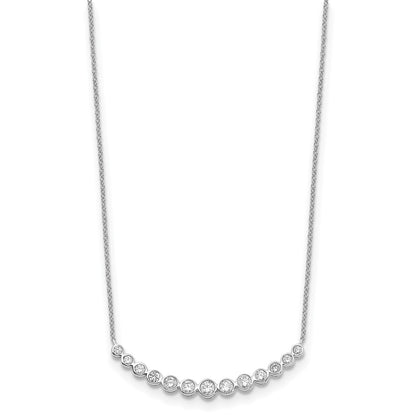 True Origin Lab Grown Diamond VS+ F+ 18 in Complete Graduated Curved Bar Necklace