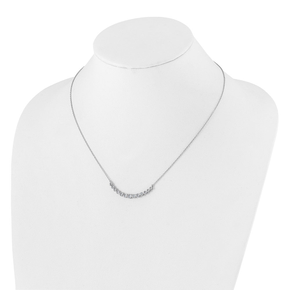 True Origin Lab Grown Diamond VS+ F+ 18 in Complete Graduated Curved Bar Necklace