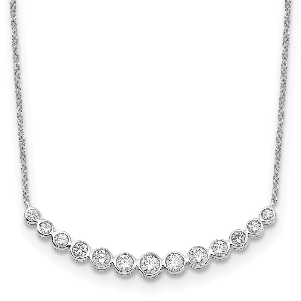 True Origin Lab Grown Diamond VS+ F+ 18 in Complete Graduated Curved Bar Necklace