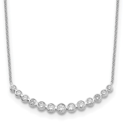 True Origin Lab Grown Diamond VS+ F+ 18 in Complete Graduated Curved Bar Necklace