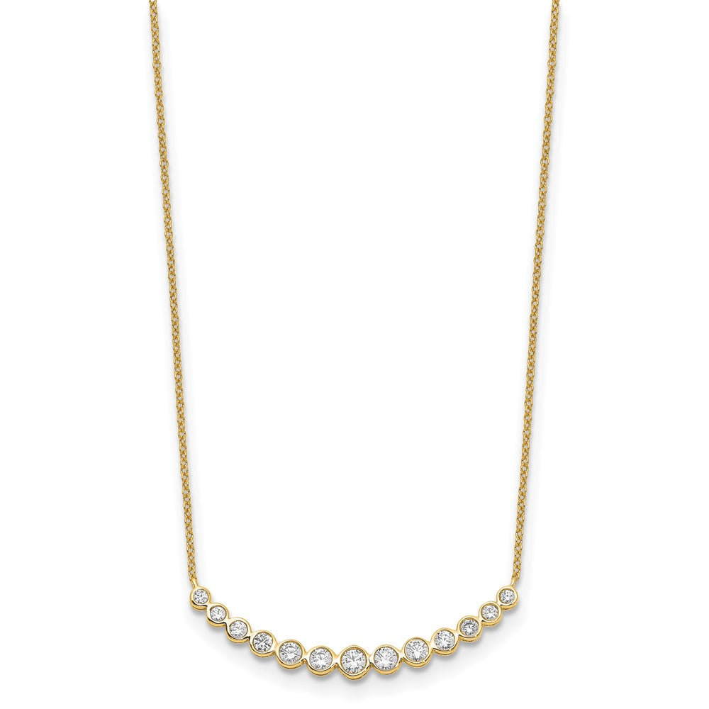 True Origin Lab Grown Diamond VS+ F+ 18 in Complete Graduated Curved Bar Necklace