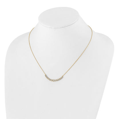 True Origin Lab Grown Diamond VS+ F+ 18 in Complete Graduated Curved Bar Necklace