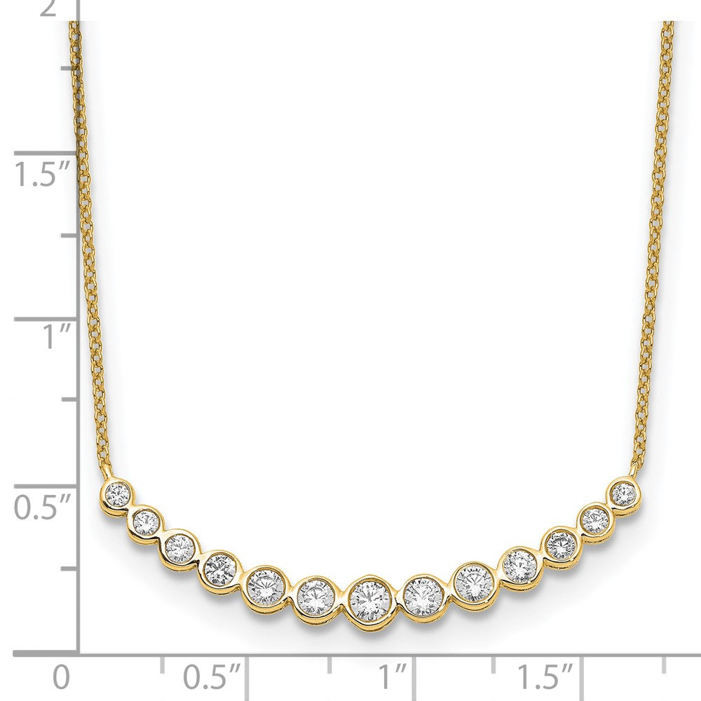 True Origin Lab Grown Diamond VS+ F+ 18 in Complete Graduated Curved Bar Necklace