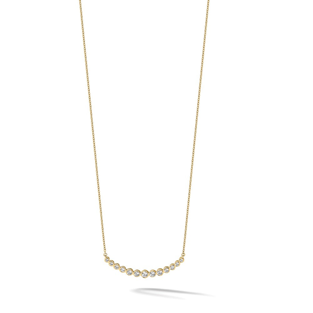 True Origin Lab Grown Diamond VS+ F+ 18 in Complete Graduated Curved Bar Necklace
