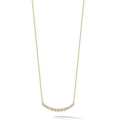 True Origin Lab Grown Diamond VS+ F+ 18 in Complete Graduated Curved Bar Necklace