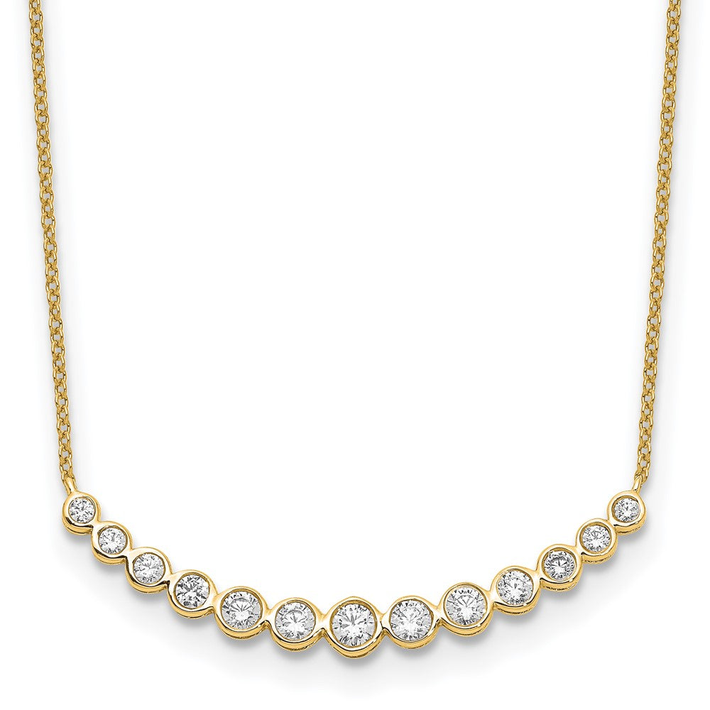 True Origin Lab Grown Diamond VS+ F+ 18 in Complete Graduated Curved Bar Necklace
