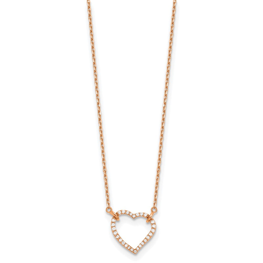 True Origin Lab Grown Diamond VS+ F+ Complete 18in Open Heart Necklace