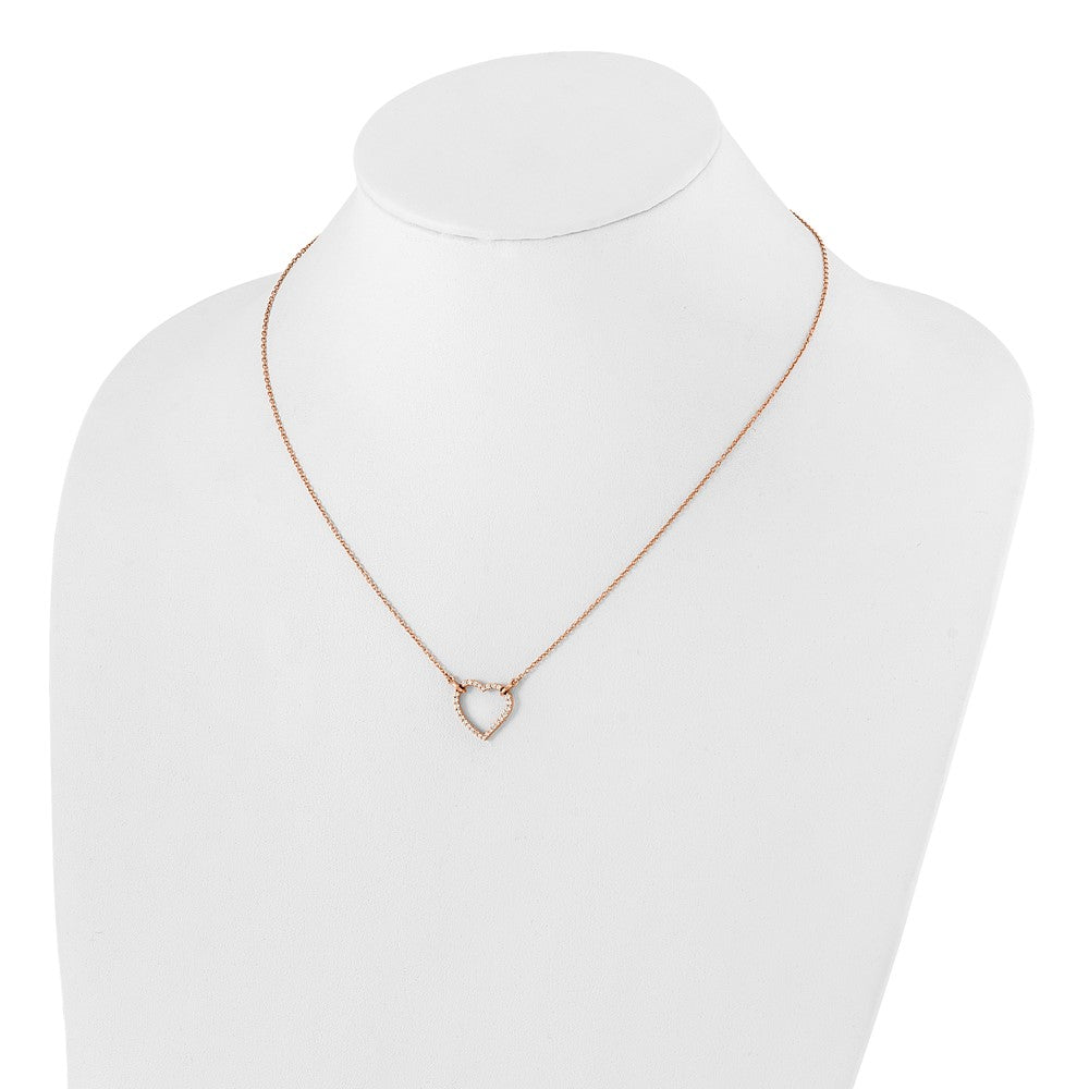 True Origin Lab Grown Diamond VS+ F+ Complete 18in Open Heart Necklace