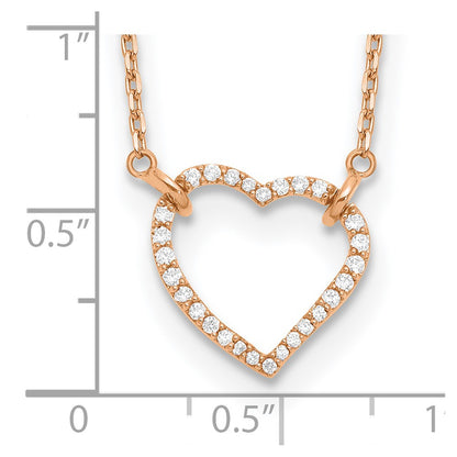 True Origin Lab Grown Diamond VS+ F+ Complete 18in Open Heart Necklace
