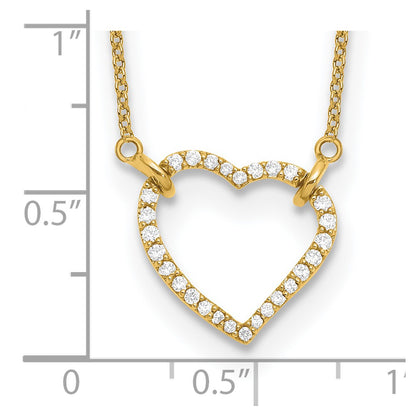True Origin Lab Grown Diamond VS+ F+ Complete 18in Open Heart Necklace
