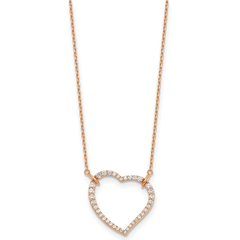 True Origin Lab Grown Diamond VS+ F+ Complete 18in Open Heart Necklace