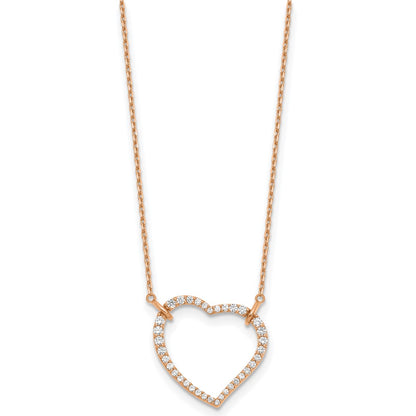 True Origin Lab Grown Diamond VS+ F+ Complete 18in Open Heart Necklace