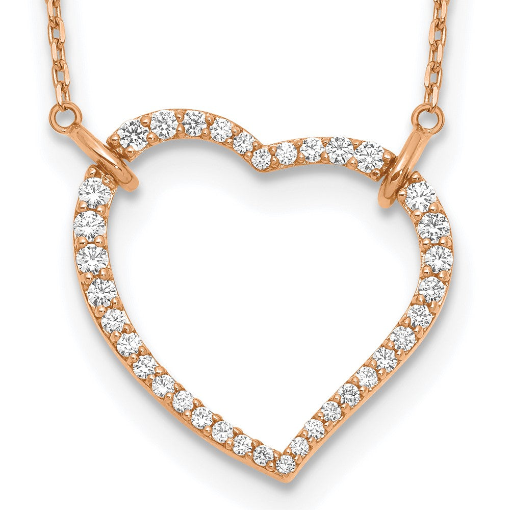 True Origin Lab Grown Diamond VS+ F+ Complete 18in Open Heart Necklace
