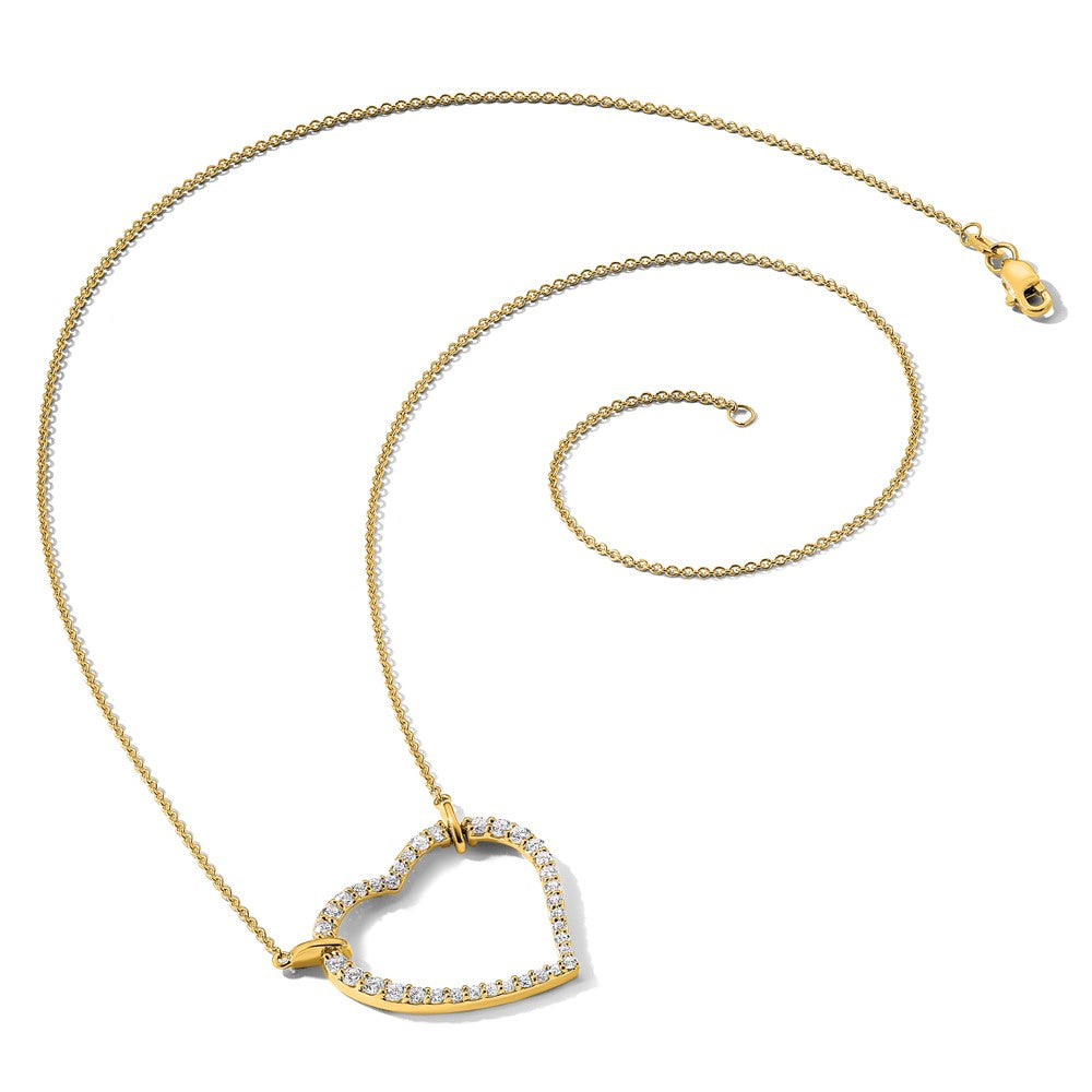 True Origin Lab Grown Diamond VS+ F+ Complete 18in Open Heart Necklace
