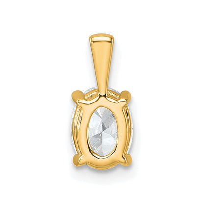 Lab Grown Diamond VS+ F+ Oval Complete Four Prong Pendant