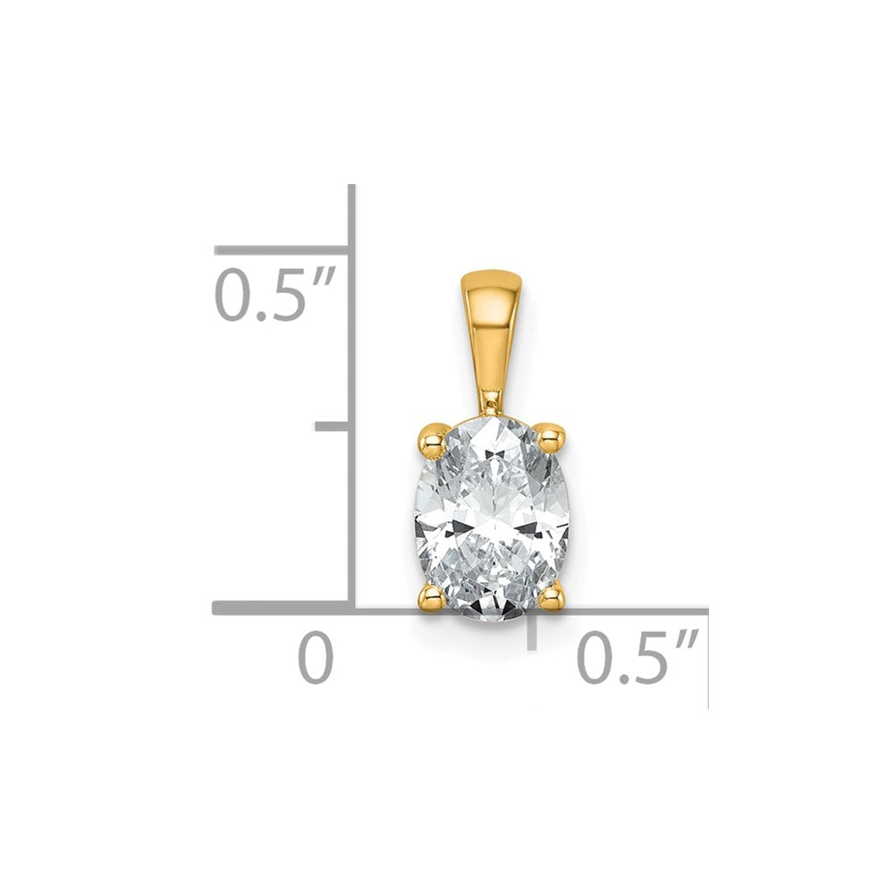 Lab Grown Diamond VS+ F+ Oval Complete Four Prong Pendant