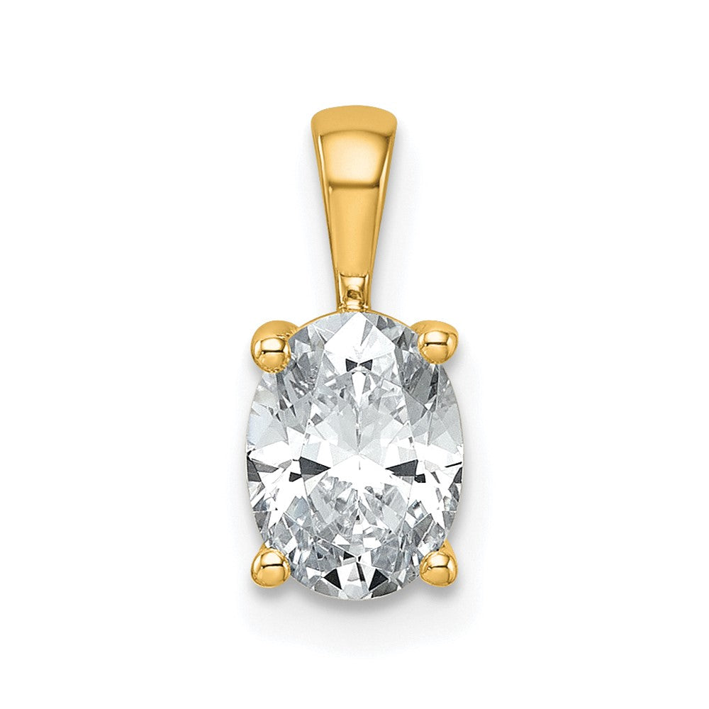 Lab Grown Diamond VS+ F+ Oval Complete Four Prong Pendant