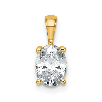 Lab Grown Diamond VS+ F+ Oval Complete Four Prong Pendant