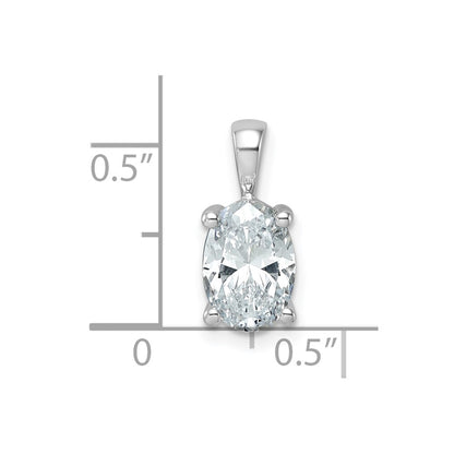 Lab Grown Diamond VS+ F+ Oval Complete Four Prong Pendant