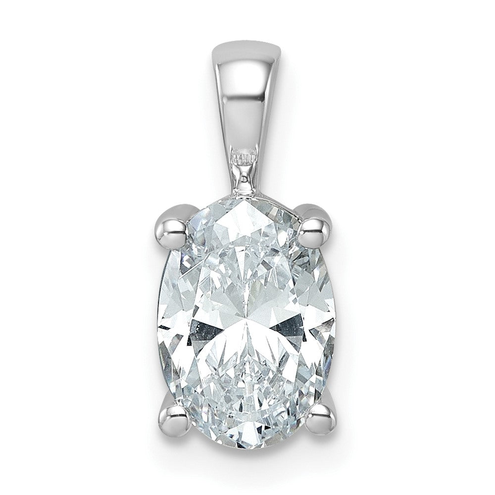 Lab Grown Diamond VS+ F+ Oval Complete Four Prong Pendant
