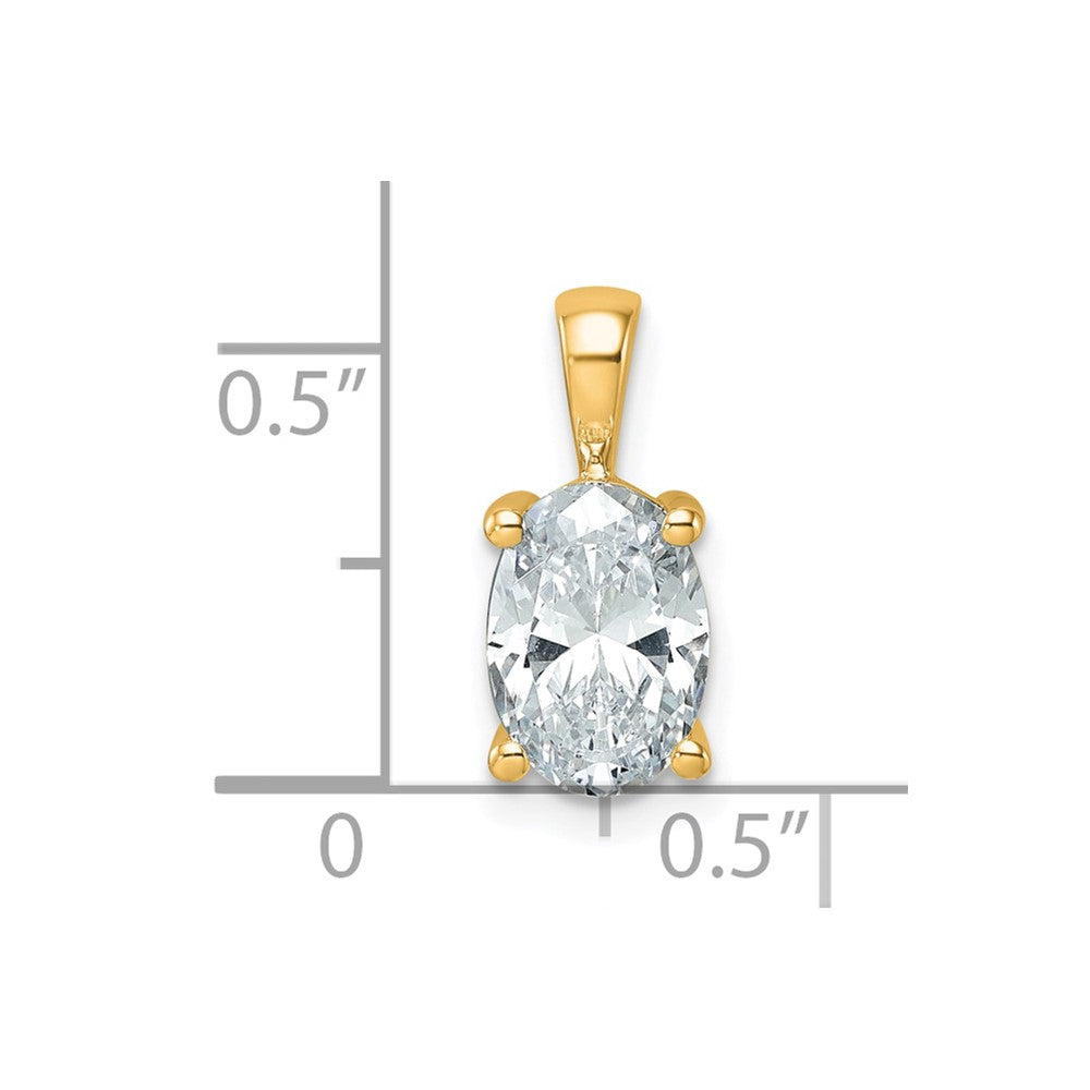 Lab Grown Diamond VS+ F+ Oval Complete Four Prong Pendant